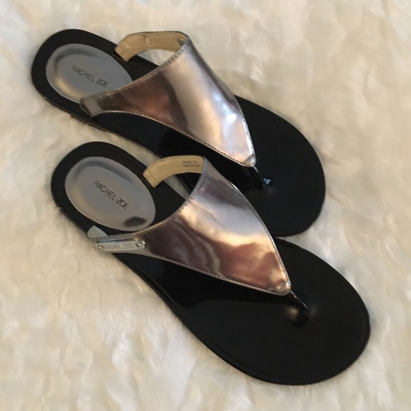 RARE RACHEL ZOE GUNMETAL METALLIC “CAMI” SANDALS - Picture 7 of 10